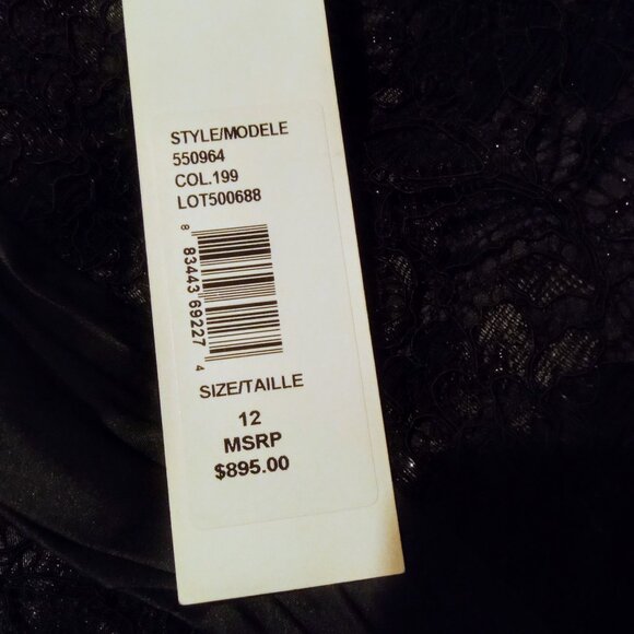 NWT Badgley Mishka Black Lace Evening Dress - Picture 9 of 9